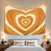 Slatka tapiserija u obliku srca, moderna pozadina fotografije za spavaću solu za spavanje spavaće sobe