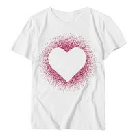 Valentinen košulja za ženske košulje Casual majica Ljubav Srce Širtne majice Kratki rukav Grafički tees