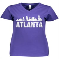Inktastična Atlanta Skyline Grunge ženska majica V-izrez