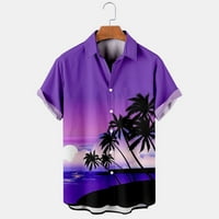 Beeyaso muns Fashion Etnic kratki rukav ležerna tiskana havajska majica majica xl