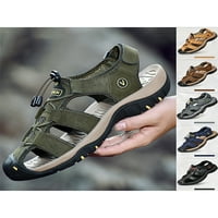Glookwis Muške ribar sandale sandale ne-klizne plaže cipele muškarci modne prozračne vožnje cipele lagana zatvorena vojska prstiju zelena 10,5