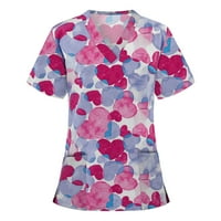 Penskeiy ženske kratkih rukava V-izrez V-izrez Radni uniformni bluza Cisterna vrhova labavo Workout XXXL Pink na prodaju