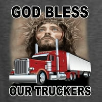 Bog blagoslovi naše kamionere nadahnuće hrišćanske majice dugih rukava, Heather Black, XX-Large