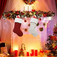 Božićne čarape Klasične čarape za kamin sa plišanim manžetnim sjajem namera