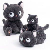 Greenhome Cat plišana igračka smiješna slatka tri poze crne mačke mekane plitke ukrasnog jastuk za spavanje