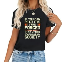 Funny Loaver za čitanje knjiga za majicu za čitanje biblioteke za žene
