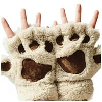 Rukavice mačke kandžanske rukavice plišane polu-prste medvjede šapene rukavice bez rukava slatka ženska