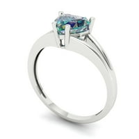 1. CT Sjajno srce Clear Simulirani dijamant 18k bijeli zlatni pasijans prsten sz 9.25