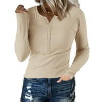 SHPWFBE majice s dugim rukavima za žene ženske košulje majice majice dolje majice Plit košulja casual