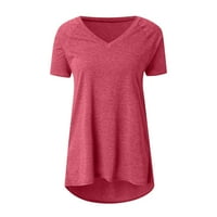 Ženski vrhovi ženski jeseni solidni v vrat labavi kratki rukav majica majica