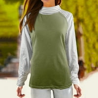 Ketyyh-Chn ženski jeseni vrhovi tiskani vrhovi majica casual čipke majice zelena, 2xl