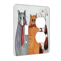 Kuzemmark banda jednokrevetna jednokrevetna zidna ploča - tri božićna mačića mačka umjetnost odbitka