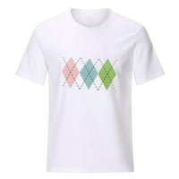 Bigersell trendi vrhovi za žene modni geometrijski grafički tisak majica Ženska kratkih rukava Okrugla