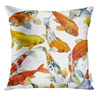Šarene koi šaranske akvarelne ribe crveno vodeni azijski bacač jastučnice za jastuk