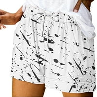 Smihono ženske tiskane casual labave džepove kratke hlače modni grafiti Print elastični struk praznici