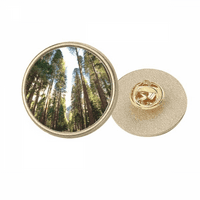 Green šumarstvo nauka prirode prizor okrugli metalni zlatni pin broš