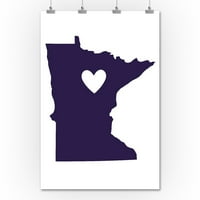 Minnesota, državni obris i srce