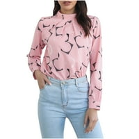 FALL Estetska odjeća za žene patentni pulover na okruglom vratu ružičasti xxl