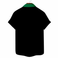 Charella Muška boja Blok blok dolje majice Ispis Ispis Ispit Isključivanje kratkih rukava bluza s prednjim