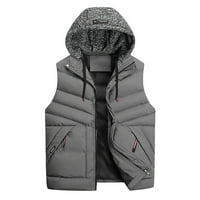 Gasue Warm Mens Puffer prsluk jakne u zimi Trendy Street stil bez rukava Udobni kaput Soft Home Party Jackets Grey, 3xL