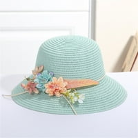 Dječje djevojke crtani cvijet sunčeva šešir slama na plaži sunčani šešir + torba za slamu Dječji ljetni