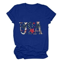 4. jula Američka patriotska majica za žene, modni kratki rukav grafički majica za žene Žene Nezavisnosti Dan majica