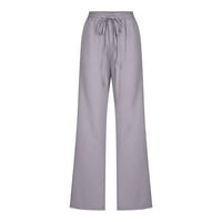 Patlollav Žene Ležerne prilike pune boje elastične labave hlače Ravne široke pantalone za noge