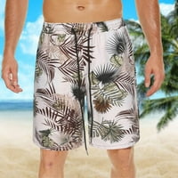 Clearsance YoHome Muški kratke hlače Ljeto Novo labavi print Capris Omladina modna casual plaža Ravne pantalone za noge Beige XXL
