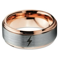 Tungsten Flash Thunder Munja vijak BAND prsten Muškarci Žene Udobne cipele 18K Rose Gold Step Bevel