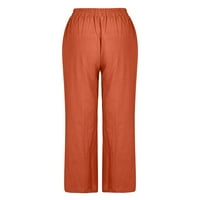 Lenago široke pantalone za žene za žene visoke klasične modne čvrste boje labave opuštene hlače na širokim