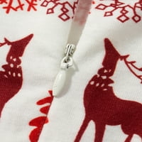 Huakaishijie podudaranje roditeljske djece božićne noćne odjeće Božićno drvce Elk Print Tops pantalone odijelo ROMPER