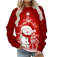 Oalirro Fashion Wens Hoodies Dugi rukav Crewneck Ispisani pulover Sportske božićne poklone Prevelika