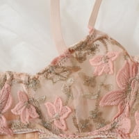 Gyouwnll Sleep rublja za ženske pidžame za žene G-string cvijeće vezenje Bralette čipka grudi bustier