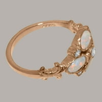 Britanci napravili tradicionalni prsten od 9k ruže sa prirodnim dijamantskim i opalnim ženskim prstenom - veličine opcija - veličine 4,25