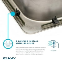 Elkay Lrad Gourmet 29 dvostruki sliv pad od nehrđajućeg čelika kuhinjskog sudopera - slavina