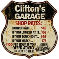 Clifton's Garage Crees potpisuju poklon metalni znak 211110019282