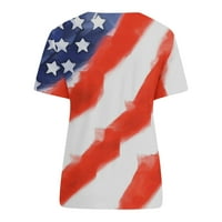 SKSLOEEG majice za žene Trendy American Flag Majica 4. srpnja Majica Patriotsko kratki rukav Tee USA