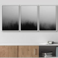 Zid - Uokvirena platna Zidna umjetnost - Crna borova šuma među konceptom Mistery Mastery - Moderna domaća umjetnost rastegnuta i spremna za objesiti - 24 x36 bijeli