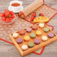 Silikonski prostir za pečenje za kolačić Macaron, ne-stick mat veliki 420 × za makaron kolač za kolače, toplinski otporni na silikonsku pečenje za pećnicu i mikrovalnu pećnicu