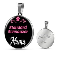 Standardna šnauzer mama ogrlica za krug privjesak od nehrđajućeg čelika ili 18K zlato 18-22 Dog mama