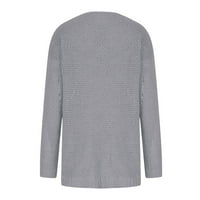 Motherov day pokloni ispod $ 3, axxd casual labav čvrsti dugi rukav džepni džep džemper Cardigan Blazer za žensku čišćenje siva veličina 8
