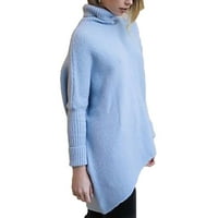 YOBECHO ženska turtleneck rebra pletena pulover s dugim rukavima