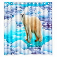 Hellodecor Polarna medvjeda Tuš za tuširanje poliesterska tkanina kupaonica Ukrasna veličina zavjesa