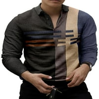 Luxplum mens t majica rever vrat Polo majica s dugim rukavima Tee casual pulover uredski majica stil
