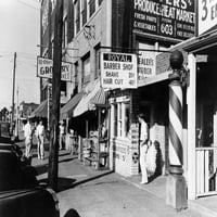 Oklahoma: Street scena. NStorefronts u Muskoggeu, Oklahoma. Fotografija Russell Lee, juli 1939. Poster