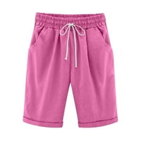 Unleife kratke hlače za žene Žene ljetne čvrste pet bodova Velike veličine pamučne pantalone casual