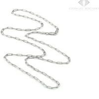 Sterling Silver Papir Clip rodijumski poljski čvrsti kabel Velika kabela Muške ogrlice, narukvica i