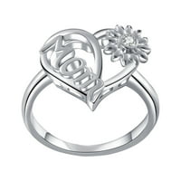 Sun cvijet suncokretovo prsten Ljubav mama prstenovi za žene Kreativna ljubav mama suncokret Daisy srebrna boja prsten poklon za majčin dan modnog nakita