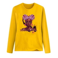 Akcije Pulover raka dojke za žene ANDYESS CANCER CANLES Casual Top dugih rukava pulover bluza, žuta