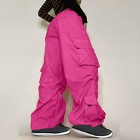 Teretne pantalone Visoki struk Povucite hlače Y2K vintage labave bager radne pantalone sa džepovima